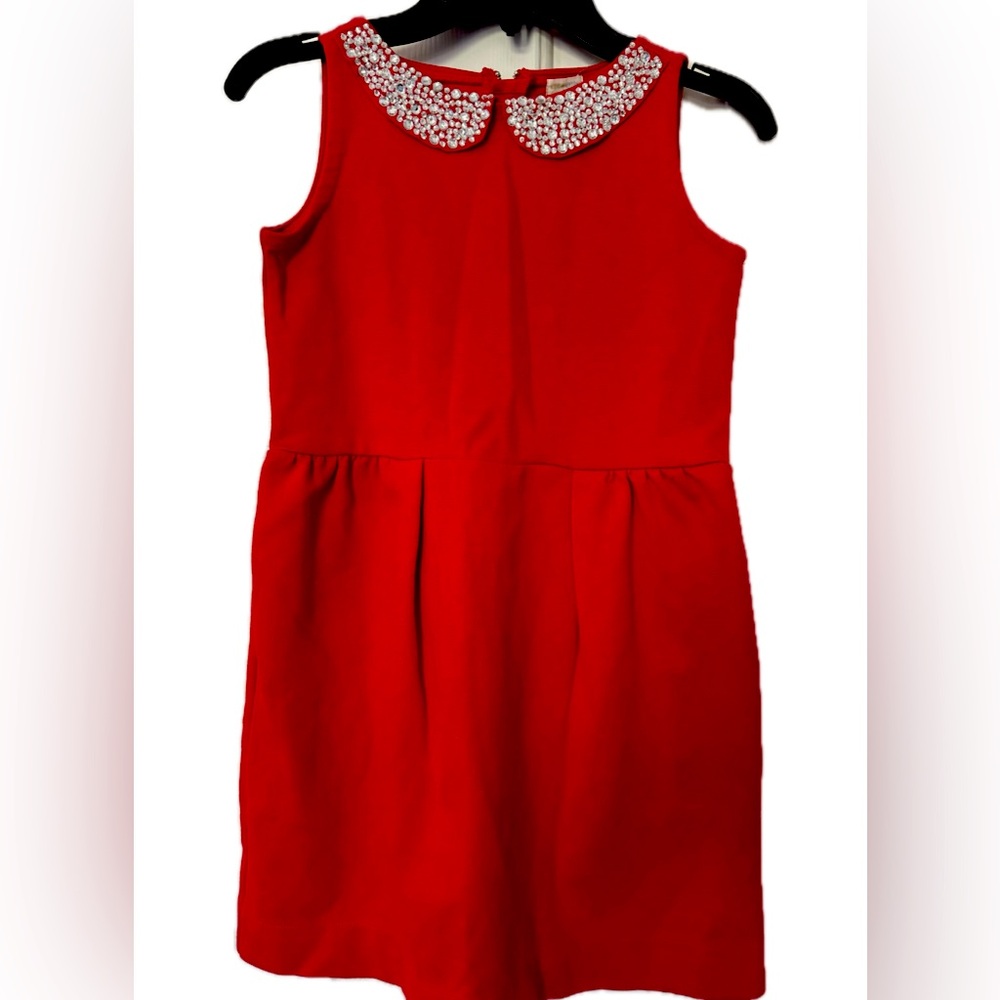 J Crew size 8 girls dress Peter Pan rhinestones. Zipper back.